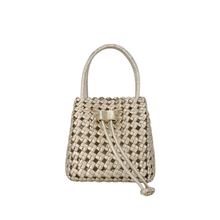  Perrie Bucket Mini Woven Sqaure Platinum