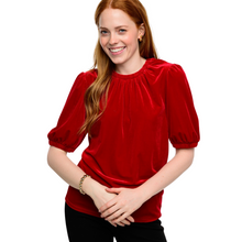  Red Velvet Rouched Top