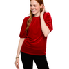 Red Velvet Rouched Top