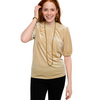 Cream Velvet Rouched Top