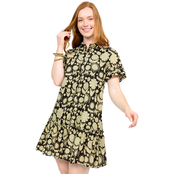Ruffled Shirt Dress