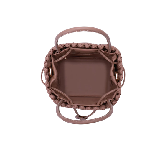 Perrie Bucket Mini Woven Square Light Tan