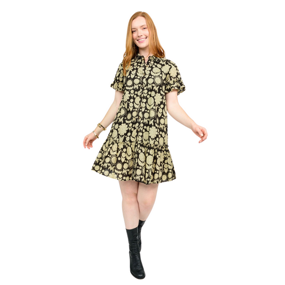 Ruffled Shirt Dress