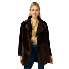  Chocolate Faux Fur and Suede Coat