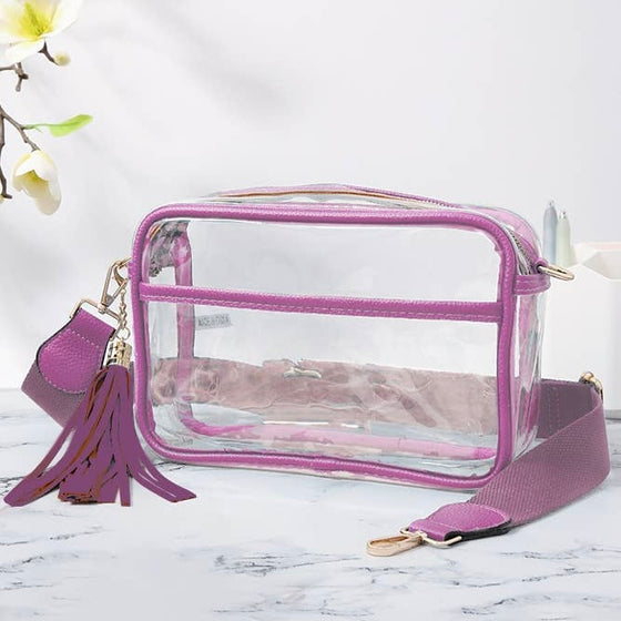 Clear Cross Body Camera Bag in  Purple