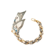  Gemelli - Gold Phone Chain with Scarf Grey and Ivory - Short LL