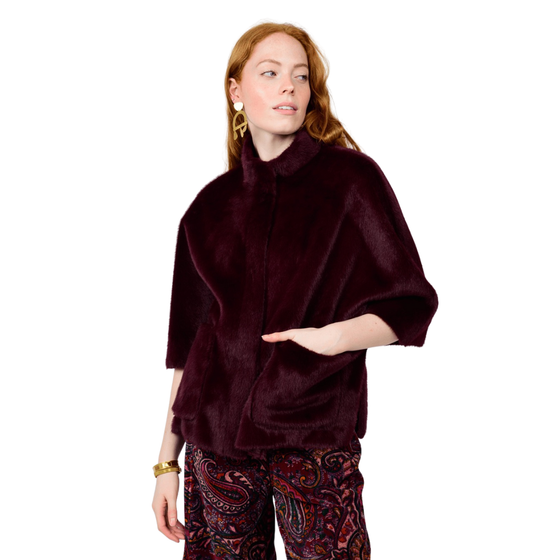 Burgundy  Capelet Jacket