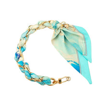  Gemelli - Gold Phone Chain with Scarf Blue Ocean - Short: Blue