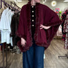 Fur Cape in Burgundy