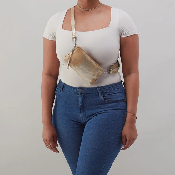Fern Slim Belt Bag in Saddle Stardust