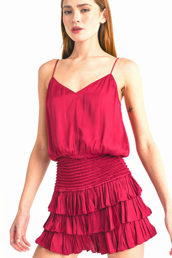 Silky Amore Top in Deep Red