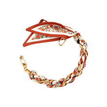  Gemelli - Gold Phone Chain with Scarf Red and White Floral - Short MM