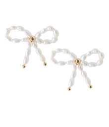  Petite Pearl Bow Studs