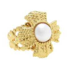  Handcast Gold Pearl Adjustable Ring